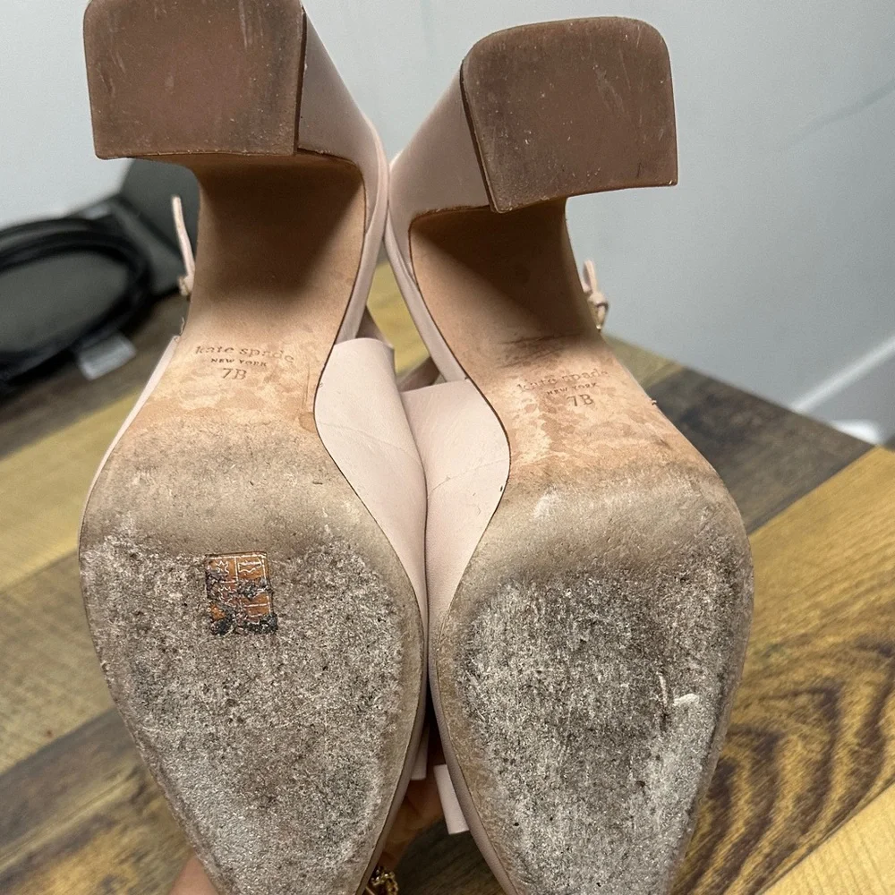 Kate Spade Nude Bow Slingback Heels - Picture 4 of 5